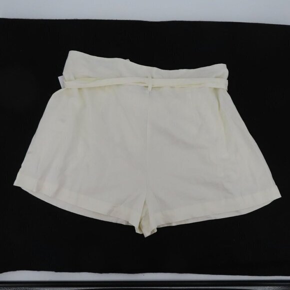 Ophelia Roe Womens Plus Size 3X White Ivory Linen Blend Paper Bag Shorts NEW - Picture 8 of 11